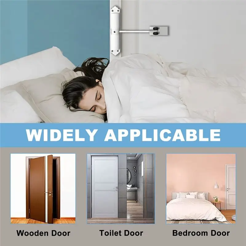 [For Wholesaler]Automatic Door Closer Interior Door, Spring-Loaded Door Closer No Drilling, Adjustable Door Closer