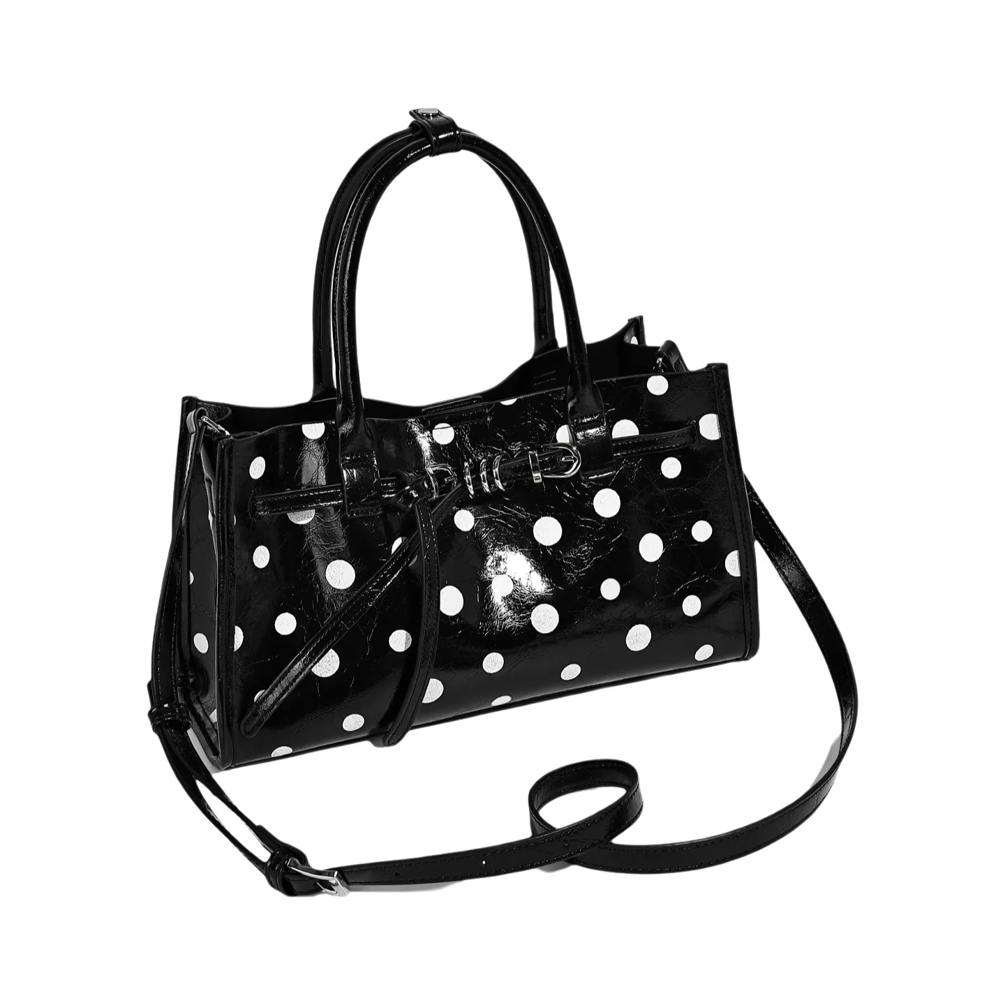 Polka Dot Underarm Luxury Shoulder Crossbody Bag Versatile Stylish Design Korean Style PU Material Large Tote Bag for Daily Use