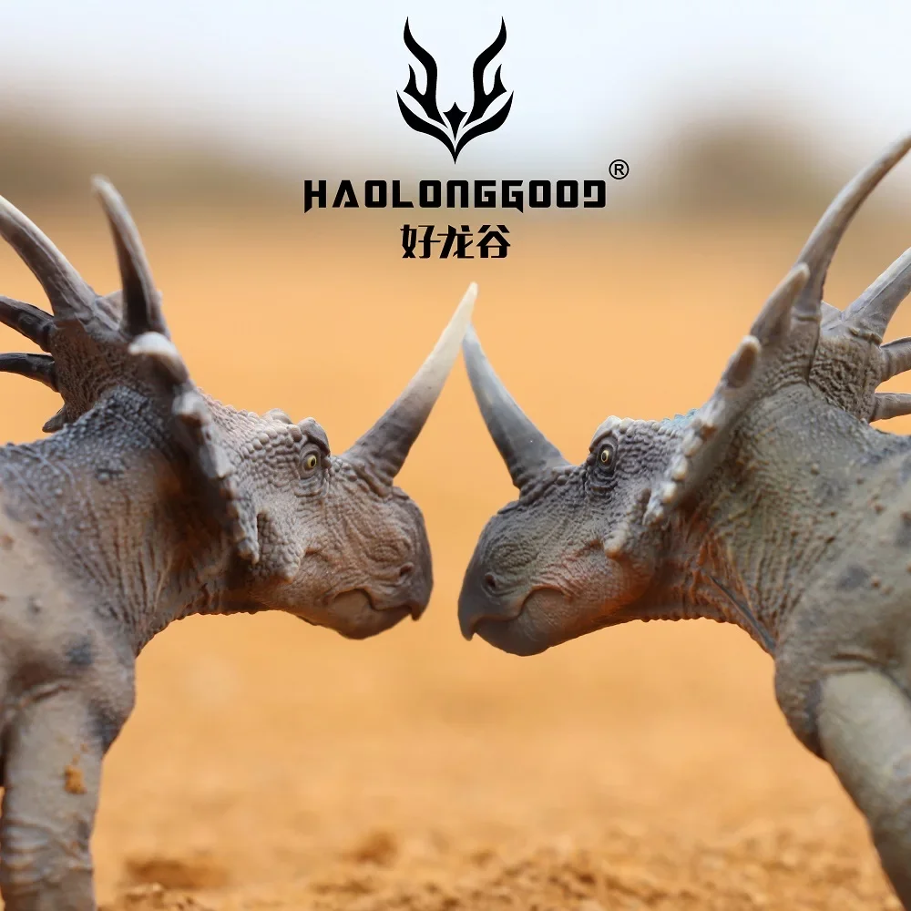 HAOLONGGOOD 1:35 Styracosaurus Dinosaur Figures Ancient Prehistroy Animal Model Toy Gift