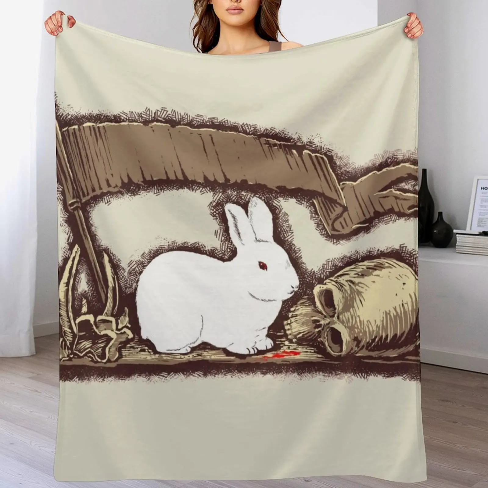 

Killer rabbit Throw Blanket Fade Resistant Durable Throw Blanket