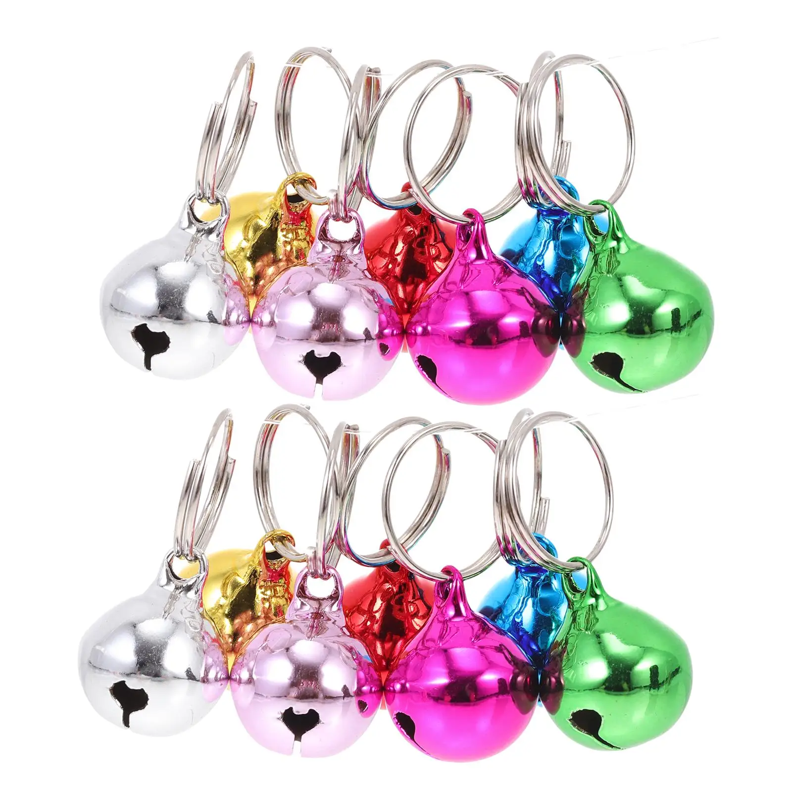 

24 Pcs Candy Color Bells Metal Pet Accessories Keychain Decorative Hanging Ornaments Christmas Party Tree Branch
