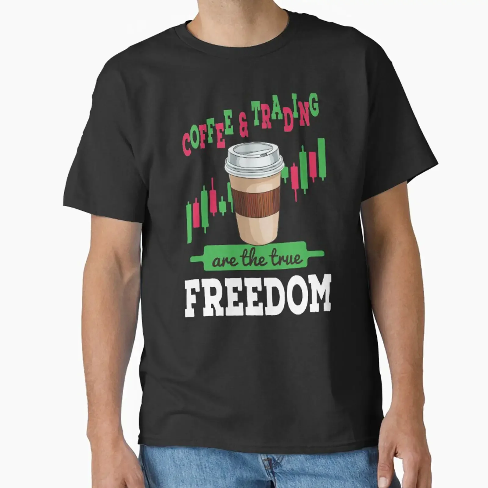 Day Trading Coffee Lover Art Classic T Shirt vintage Washed Stretched Slightly Comfortable Soft Breathable graphic Stylish