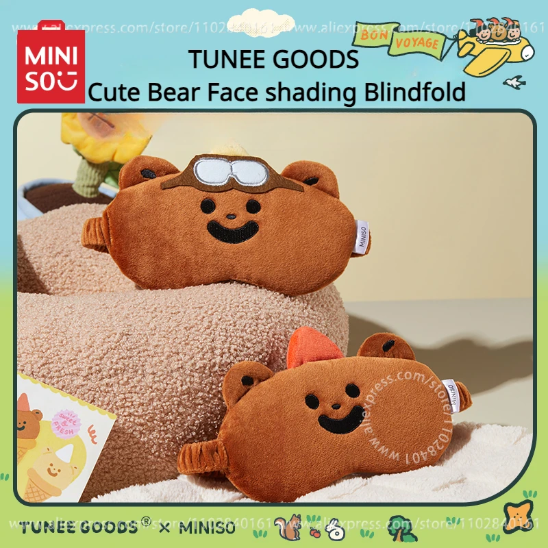 

MINISO Shading Blindfold TUNEE GOODS Series Cute Bear Face Kawaii Furry Birthday Gift Cozy Sleep Travel Nap Portable Peripheral