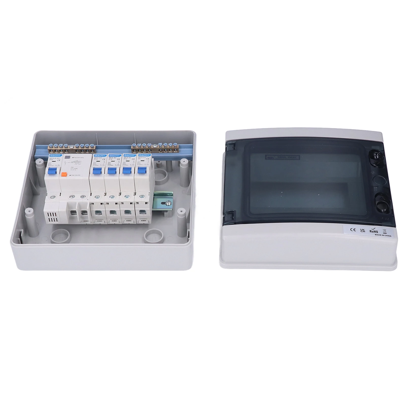 صندوق توزيع مقاوم للطقس مقاوم للماء أوروبي 4 قواطع دوائر MCB للقوافل 230 فولت صندوق توزيع مقاوم للطقس #5