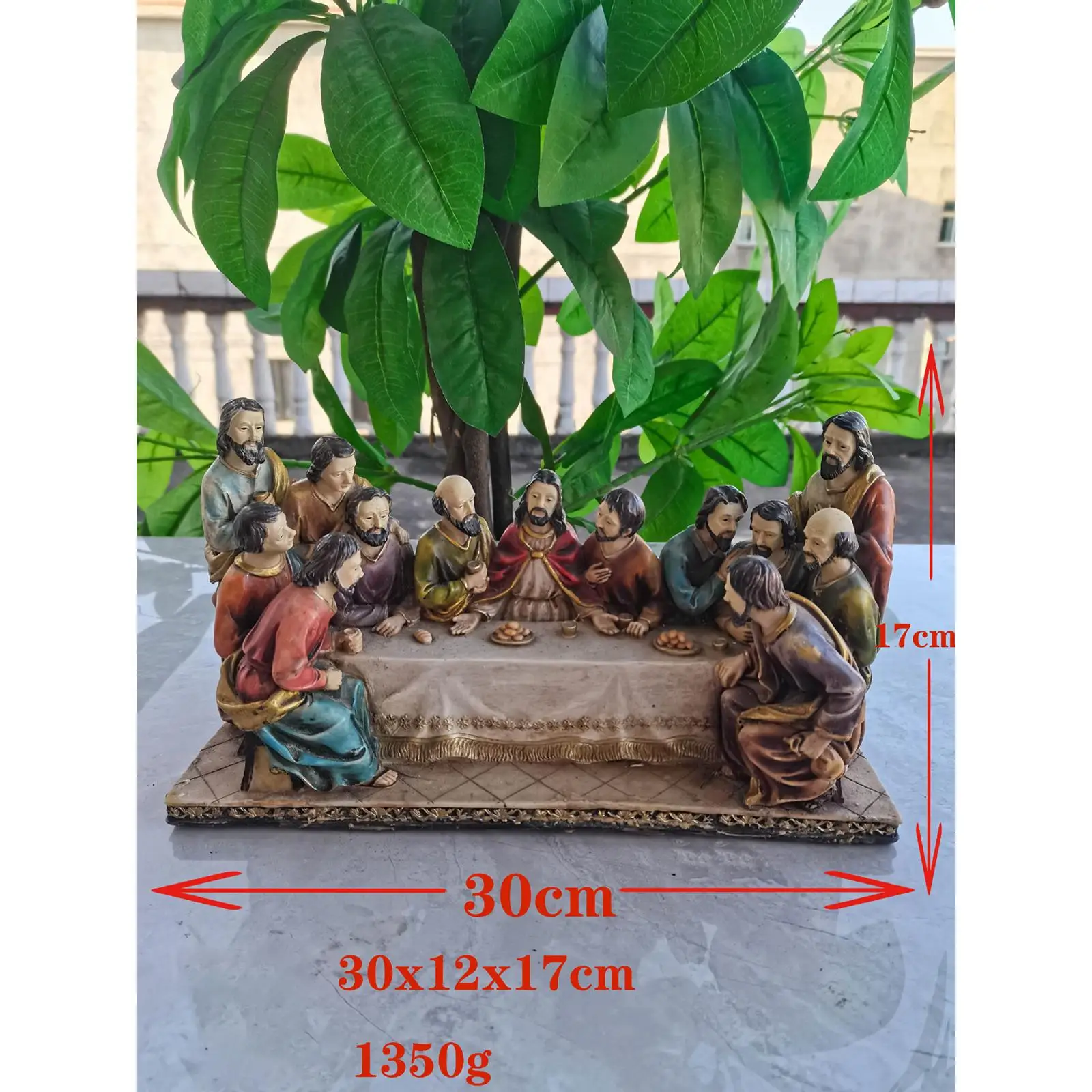 Resin The Last Supper Decorative Statue Jesus and The 12 Disciples for Living Room Bedroom Decor Religious Gift