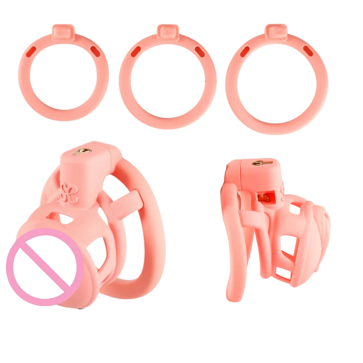 Male SIssy Chastity Cage 3D Printed Cock Cage Pink Urethral Lock Female Genitals Chastity Devices Penis Lock Adult Sex Toy