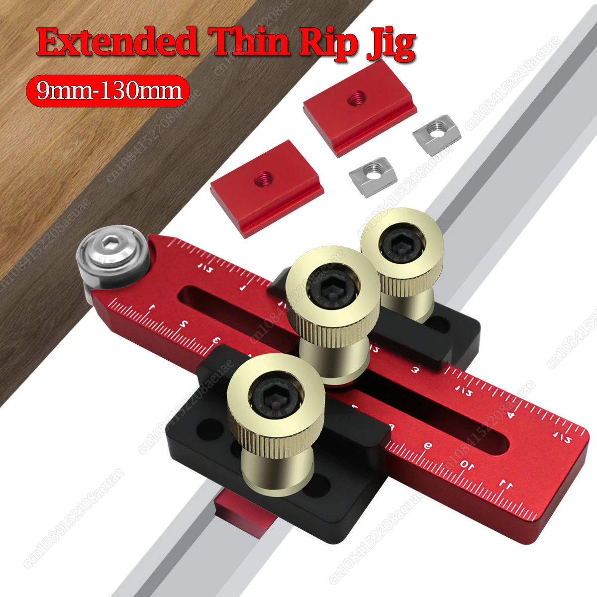 

Red Extended Thin Rip Jig Table Saw Jig Stock Guide Precision Fence Guide for Making Repetitive Narrow Strip Cuts on Table Saws