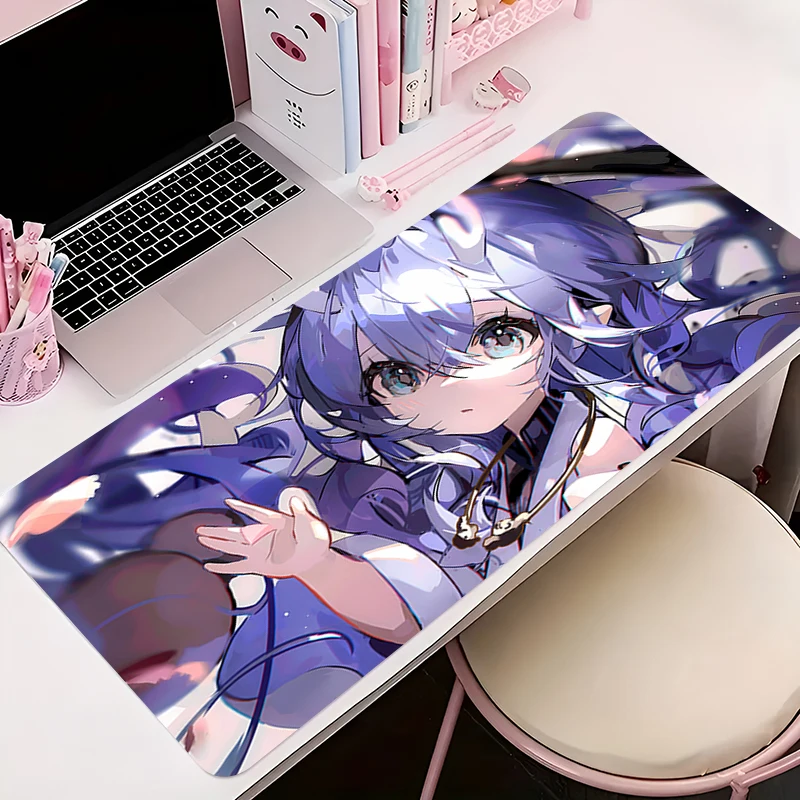 

Mouse Pad Office PC Accessories Keyboard Mat Anime Pattern Anti-slip Rubber HD Mousepad Gamer H-honkai Star Rail Bailu Desk Mat