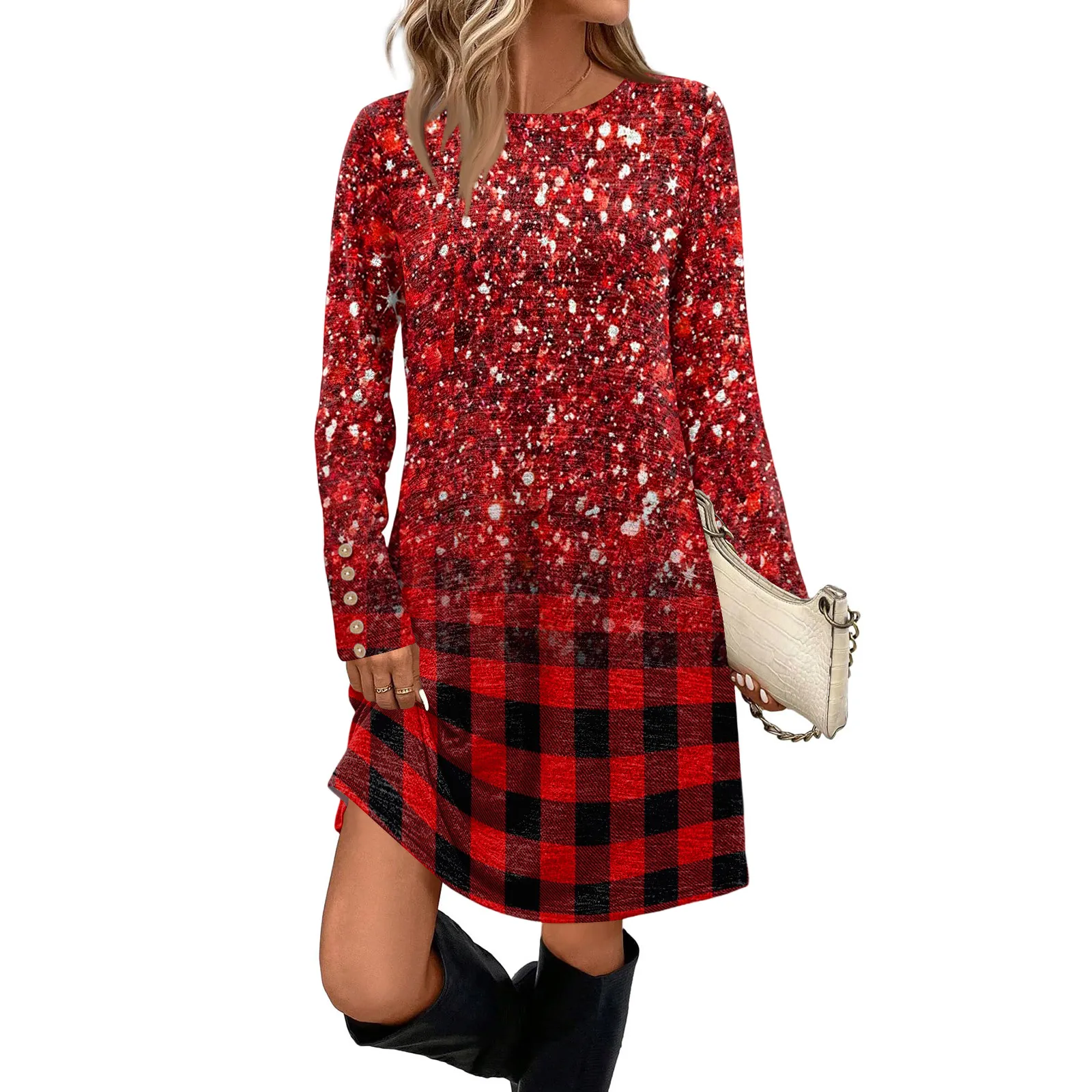 الخريف موضة ثلاثية الأبعاد طباعة بلايز كم طويل تي شيرت فستان المرأة موضة المتضخم تي شيرت الإناث امرأة الملابس فستان فيستدو #3