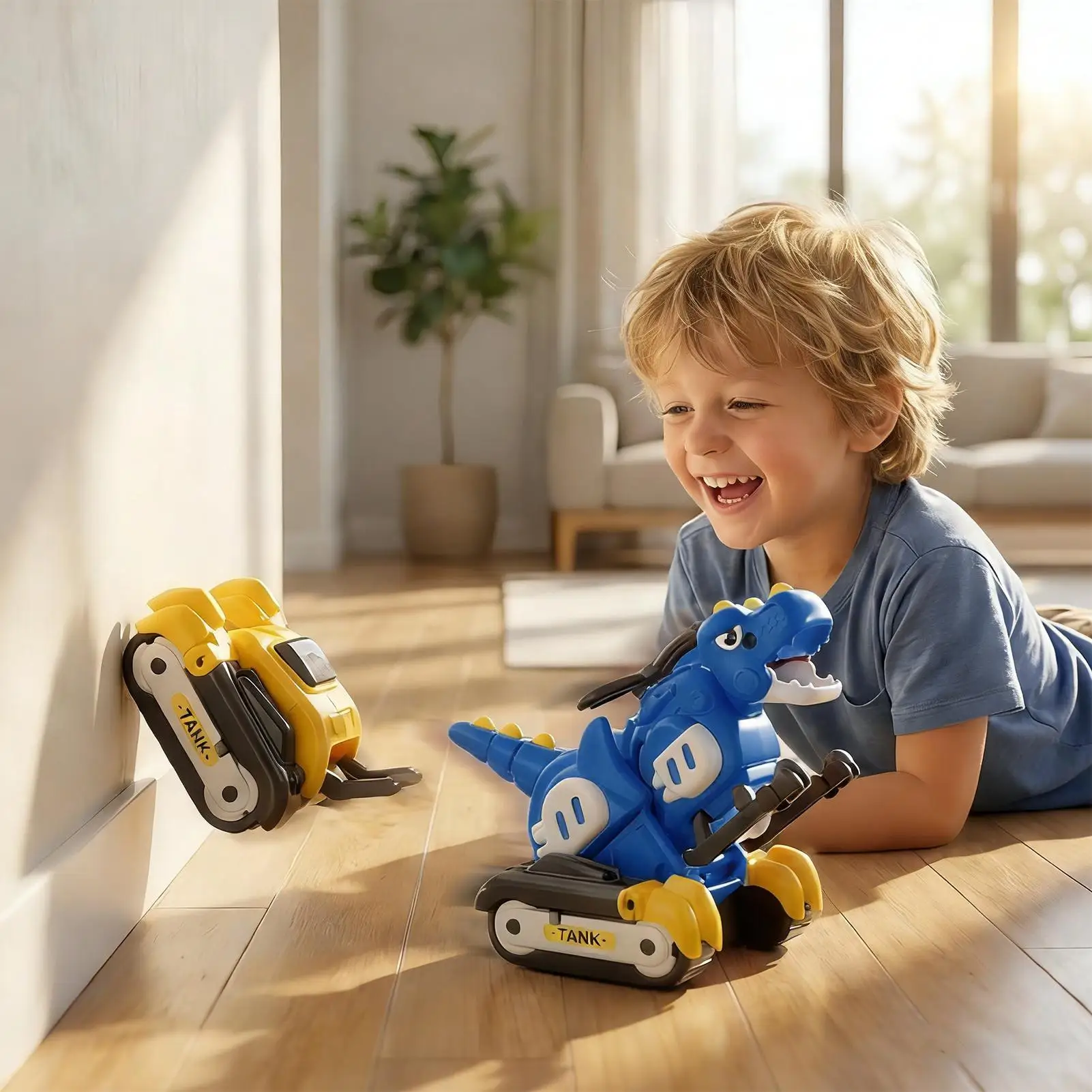 Giocattolo Auto Dinosauro Trasformabile, Modello Educativo di Carro Armato, Giocattoli Trasformabili per Casa, Scuola Materna, Bambini e Bambine, Festa di Compleanno