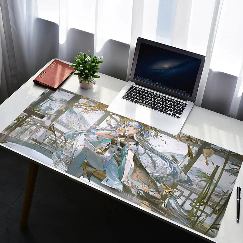 Mouse Pad Laptop Non Slip Extended Desktop Mouse Mat Wuthering Waves Jinhsi PC Rubber Keyboard Pad Gaming Accessories Mousepad