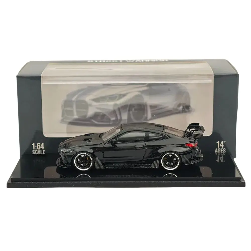 1-64-ストリートウォリアー-sw-m4-g82-スポーツブラックダイキャストモデルカーミニチュア限定コレクションおもちゃの車両モデル