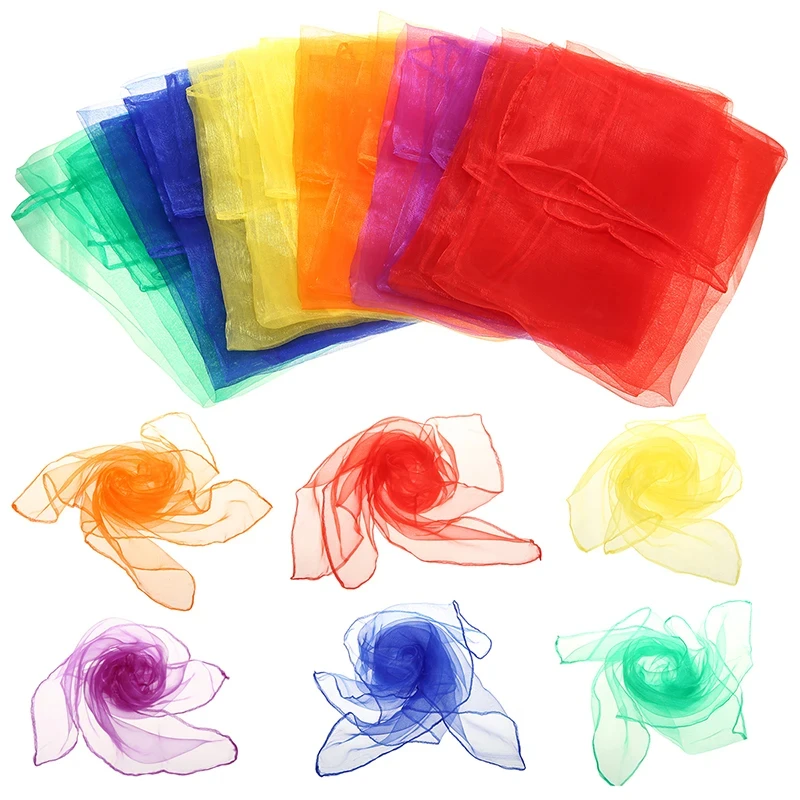 6 stücke praktische bunte Chiffon kleine Seide Schuh vielseitige Leistung tanzen neue quadratische Süßigkeiten Farbe vielseitige Handtuch DIY Mädchen Spielzeug