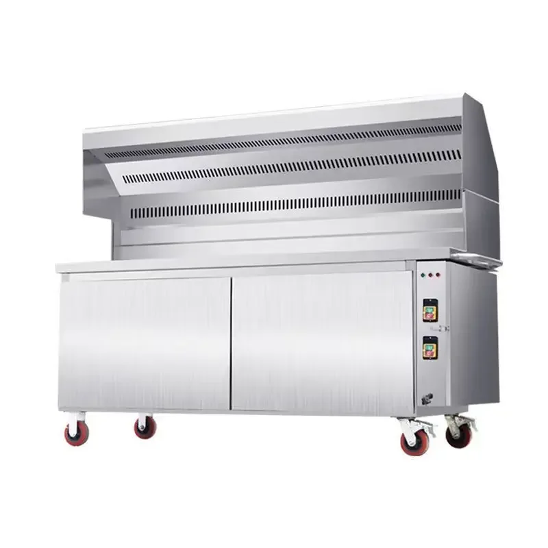 friendly smokeless barbecue truck, commercial stall night market smokeless barbecue grill outdoor charcoal purifier