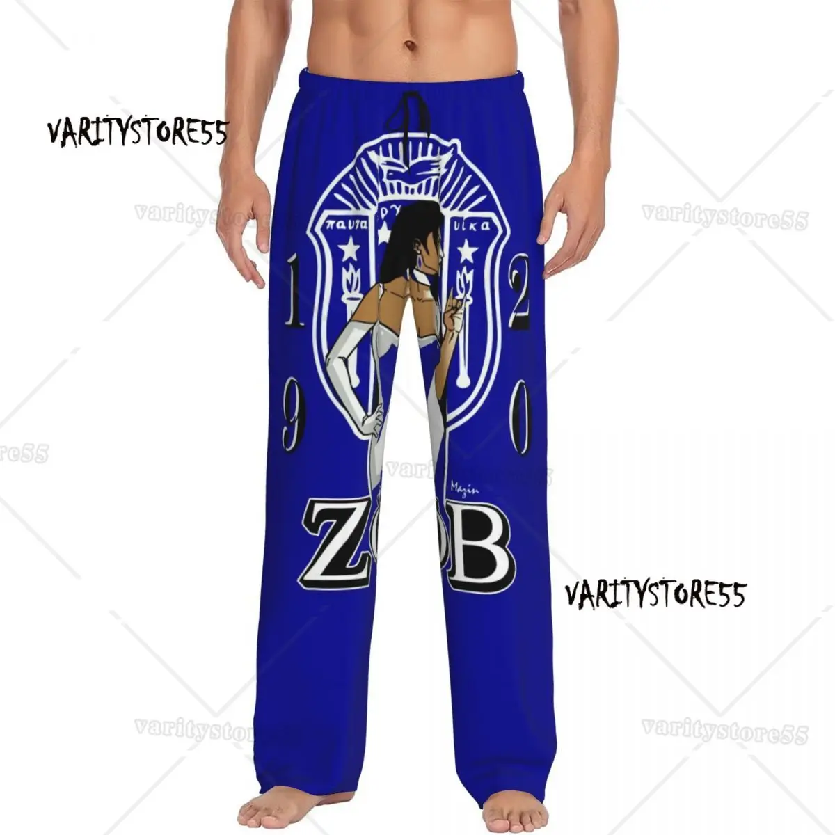 

Пижамные штаны Zeta Phi Beta ZOB на заказ, мужские пижамы с греческой буквой 1920, одежда для сна, эластичные штаны для сна с карманами