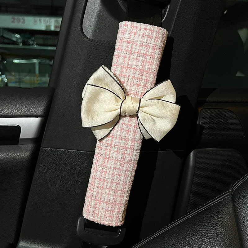 

Car seat belt protective cover cotton linen small fragrant wind car anti pinch seat belt shoulder cover decoration car shoulder