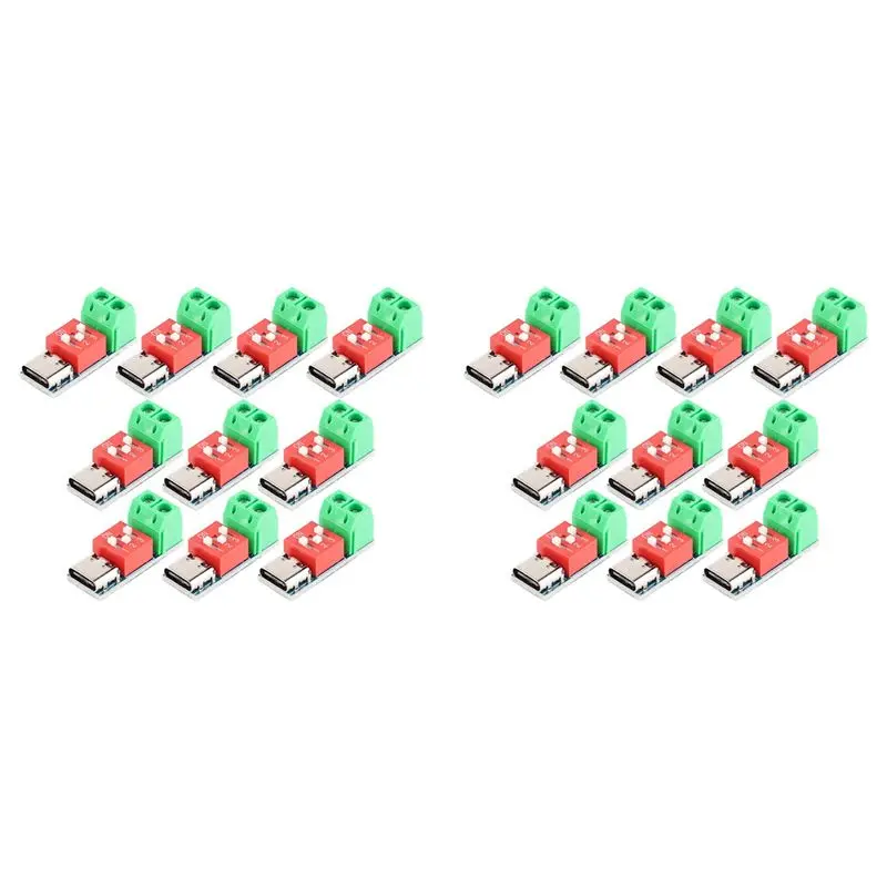 

ABZZ-20PCS Модуль-триггер Type-C PD QC с регулируемым напряжением 5В-20В DC, модуль-имитатор быстрой зарядки с регулировкой напряжения по дисплею