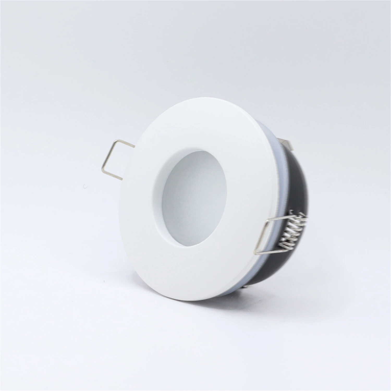 Branco redondo zinco liga Downlight acessórios, recesso Spotlight, Fixture Frame, Cut Hole, 70mm