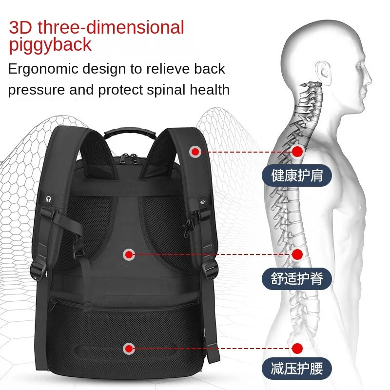 Customized Backpack for Men's Multi functional Computer Bag with Large Capacity Backpack Reflective Bar Oxford Cloth Travel Bag