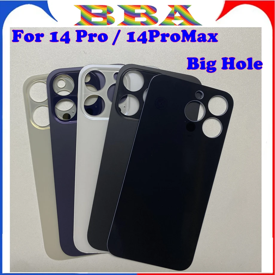 1PCS OEM an 2 in 1 Big Hole Back Cover Glass For iPhone 14 Pro Max Back Glass Rear Door Housing  Replacement Repair Parts Glass