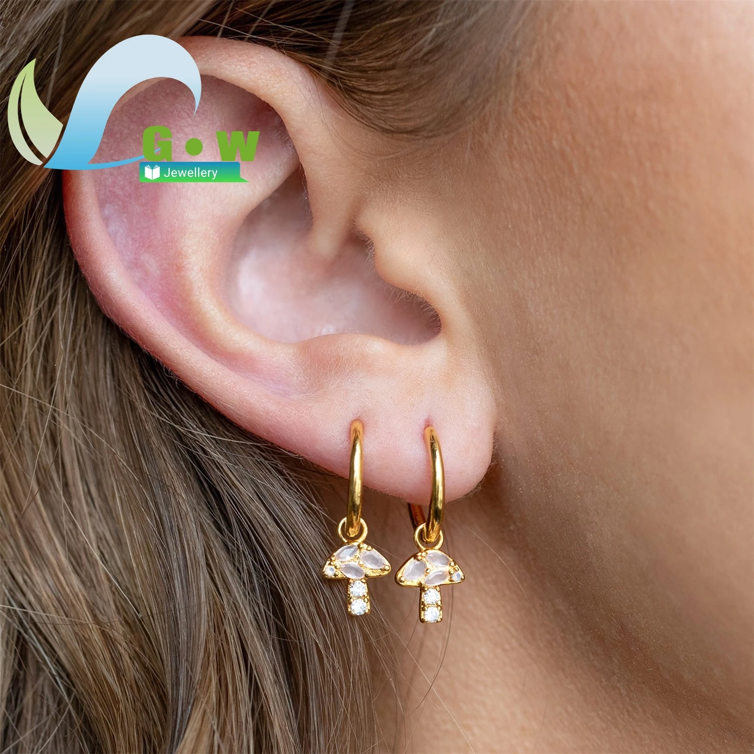 

Серьги-грибы в стиле «Свежий сад», медные с золотым покрытием, светлые, висячие, для женщин, элегантные украшения на растительную тематику, в наличии