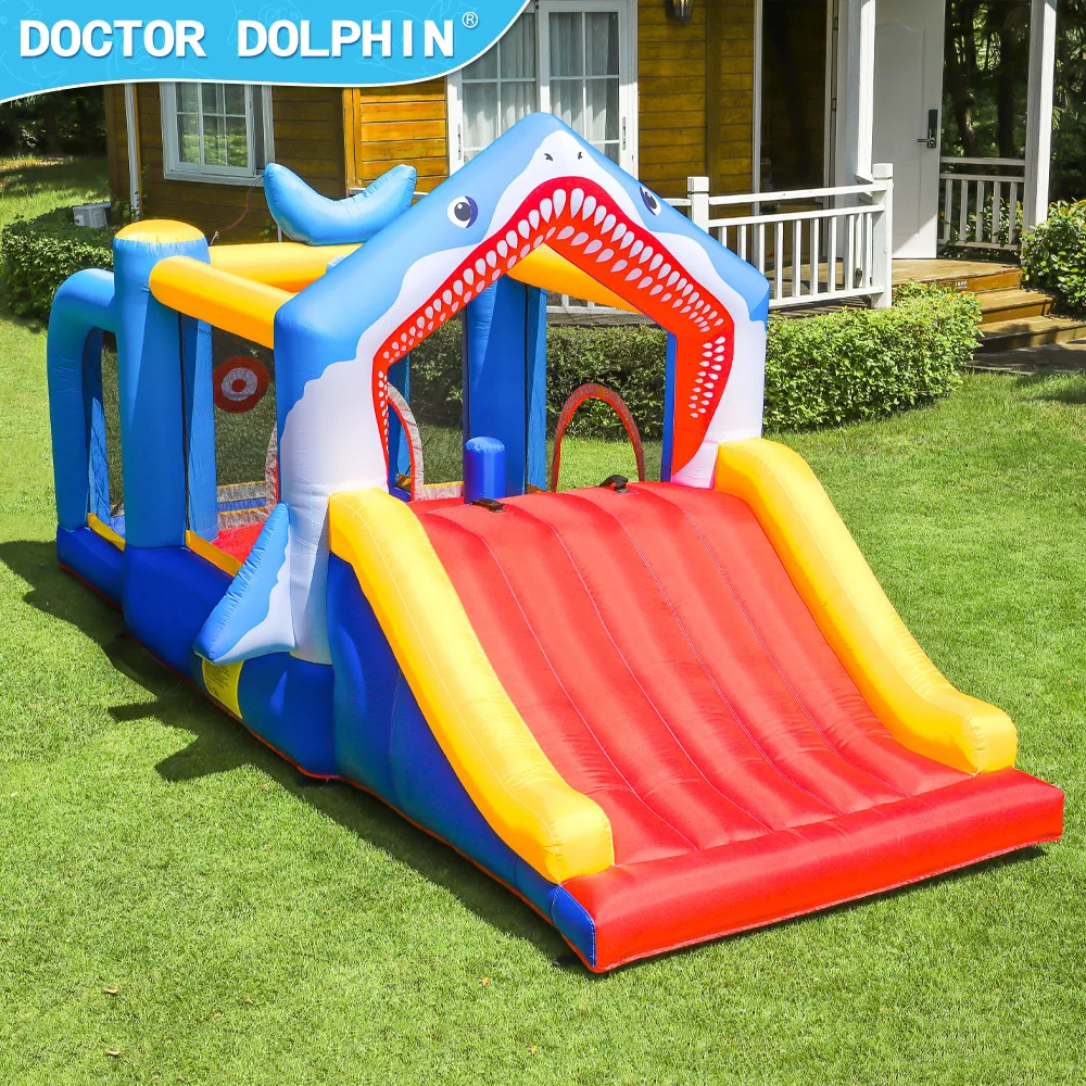 

Households Shark Inflatable Bounce House Inflatable Moonwalk Inflatable Bouncer Slide Jumper Castle Combo For Kids