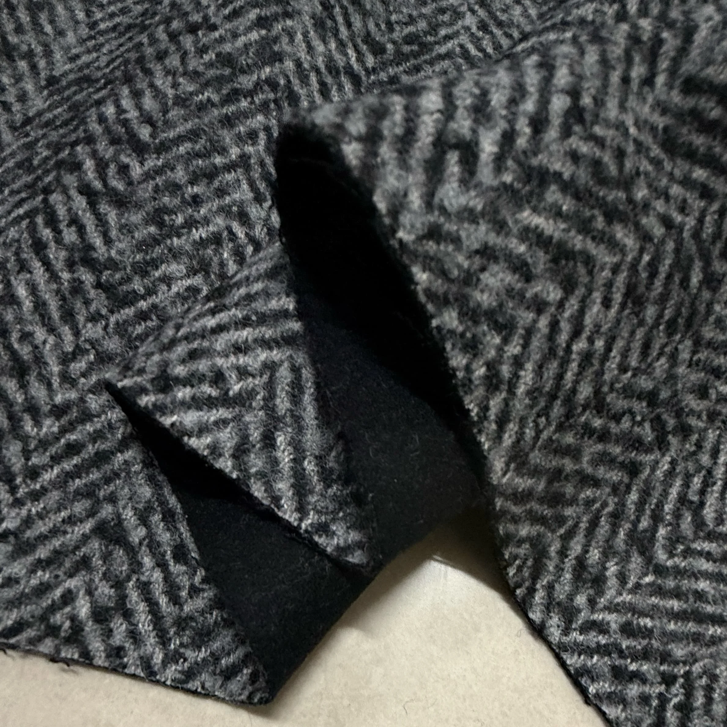 

Winter Double-Sided Herringbone Woolen Fabric Soft Thi Warm Coat Jaet Vest Clothing Material Casual Sle Home Decoration