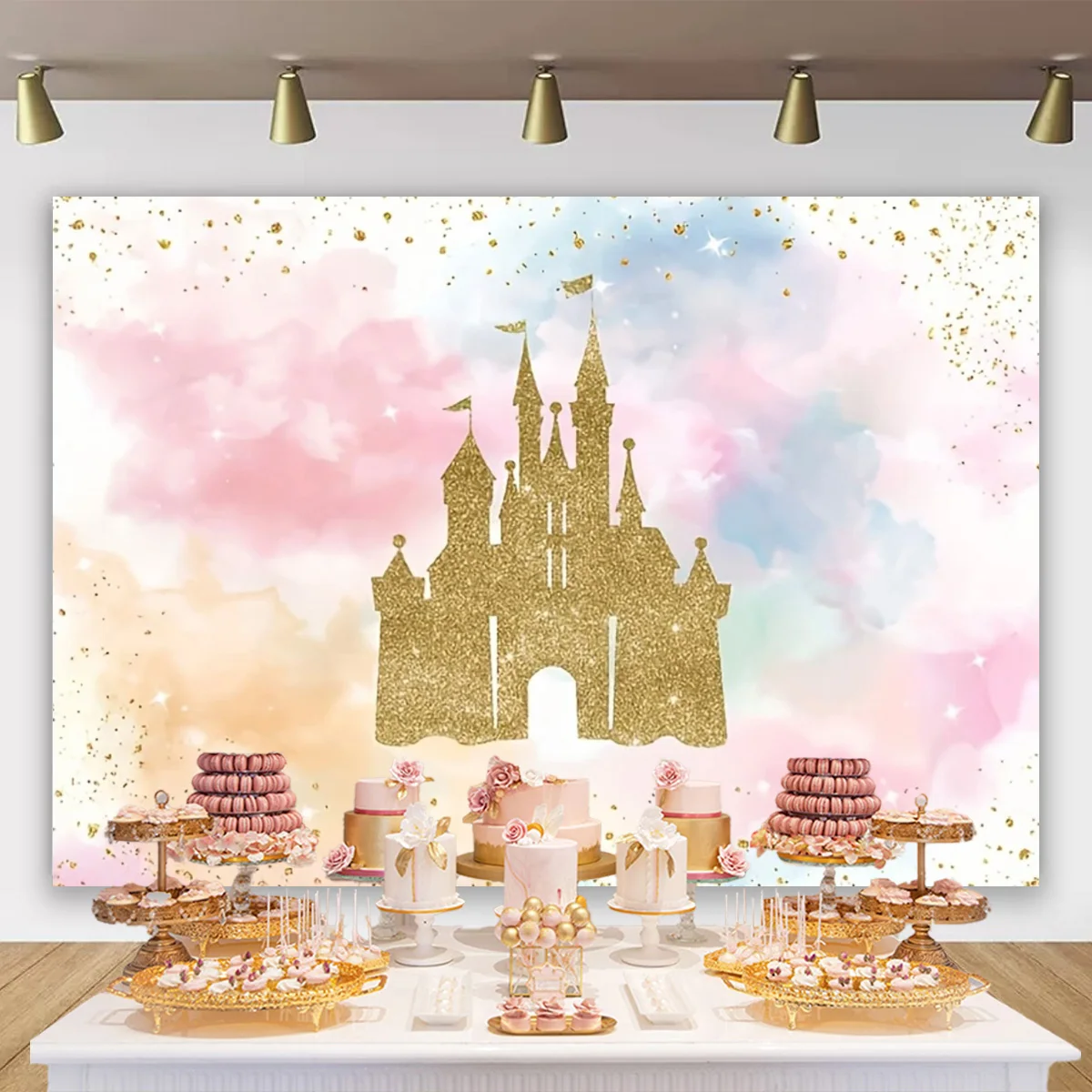 Flora Fairy Castle Tale Books Backdrops for Photogrophay Once Upon A Time Castle Wedding Birthday Princess Baby Shower Poster