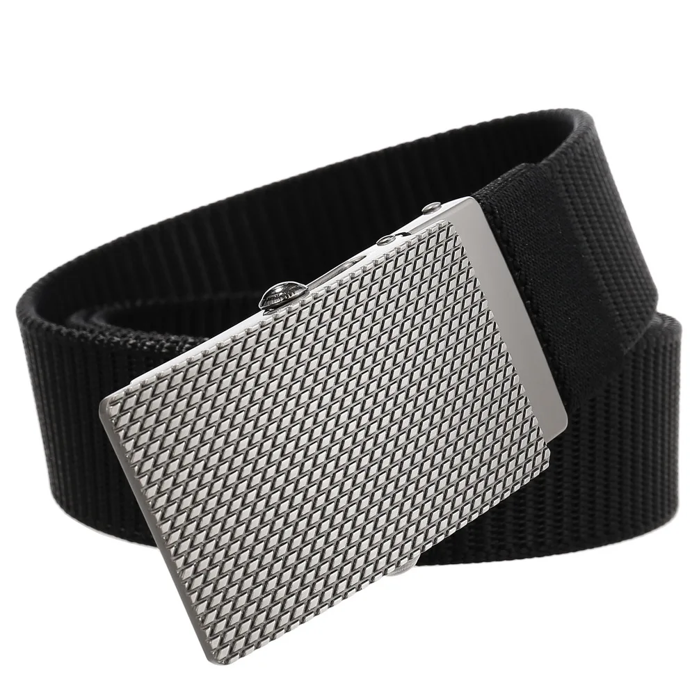 New Nylon Solid Colour Men's Belt Casual Business Braided Belt Fashion Roller Alloy Buckle