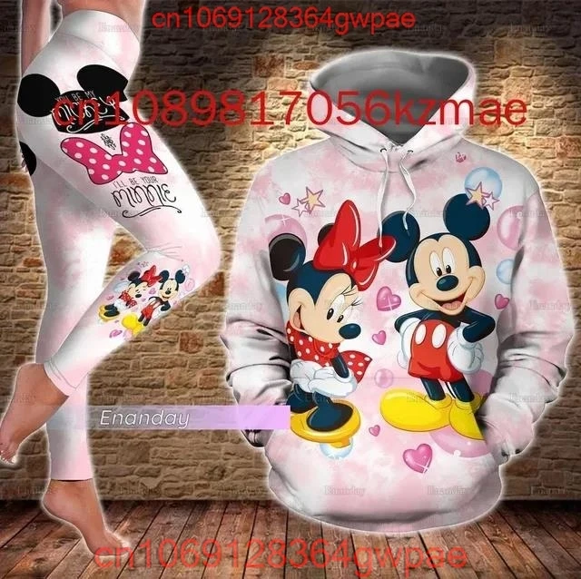 Free Custom Name Disney Marie Cat Hoodie And Leggings Minnie Mickey Women's Hoodie Yoga Pants Sweatpants Fashion Sets