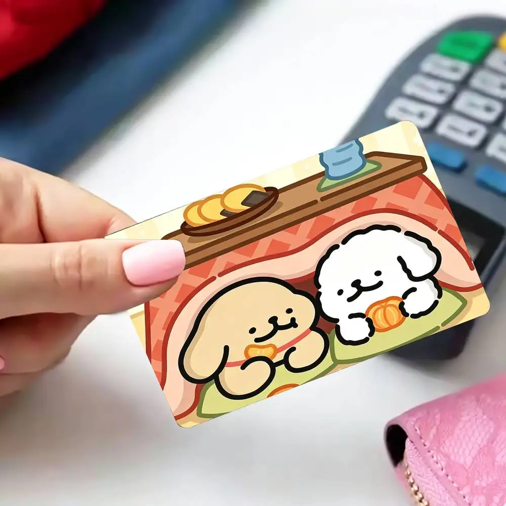 LOVELY M-Maltese Puppy   4pcs 1Set Card Stickers Small Waterproof Chip 4PCS Card Sticker Anti-Scratch