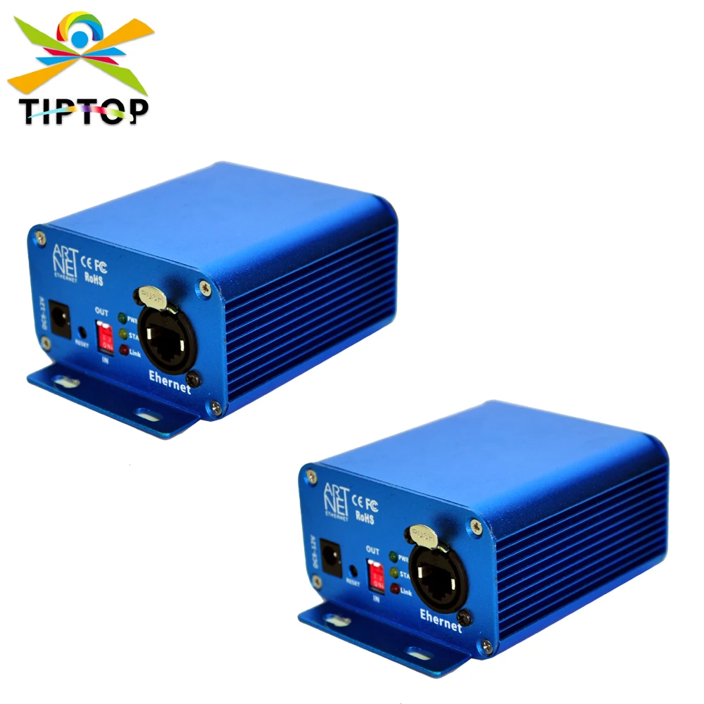 Artnet RDM DMX kontrol 3 PIN DMX Splitter XLR giriş ve çıkış, sahne aydınlatma için 1024 DMX kanal 2 Port sinyal amplifikatörü