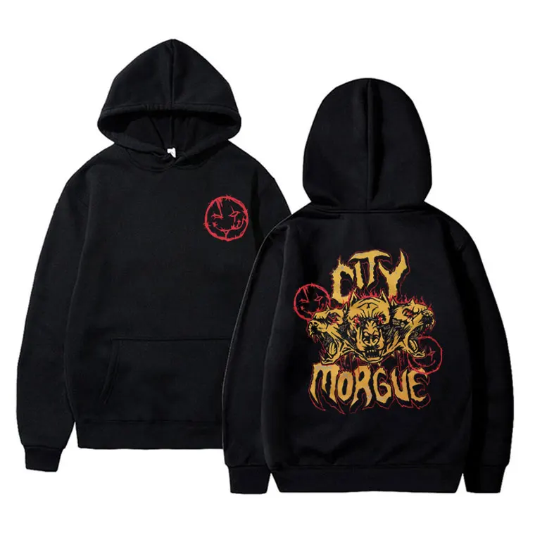 Rapper City Morgue Hip Hop Sudadera con capucha de gran tamaño hombres mujeres moda Casual sudadera de marca hombres sudaderas con capucha hombre ropa de calle Popular