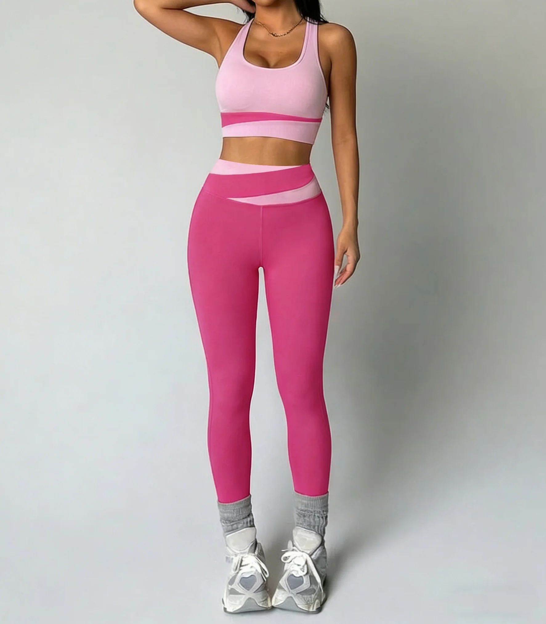 Women Yoga Set Clothing Sexy Sports Bra Sport Suit High Waist Breathable Leggings Athletic Gym Set Workout Outfits Sportswear