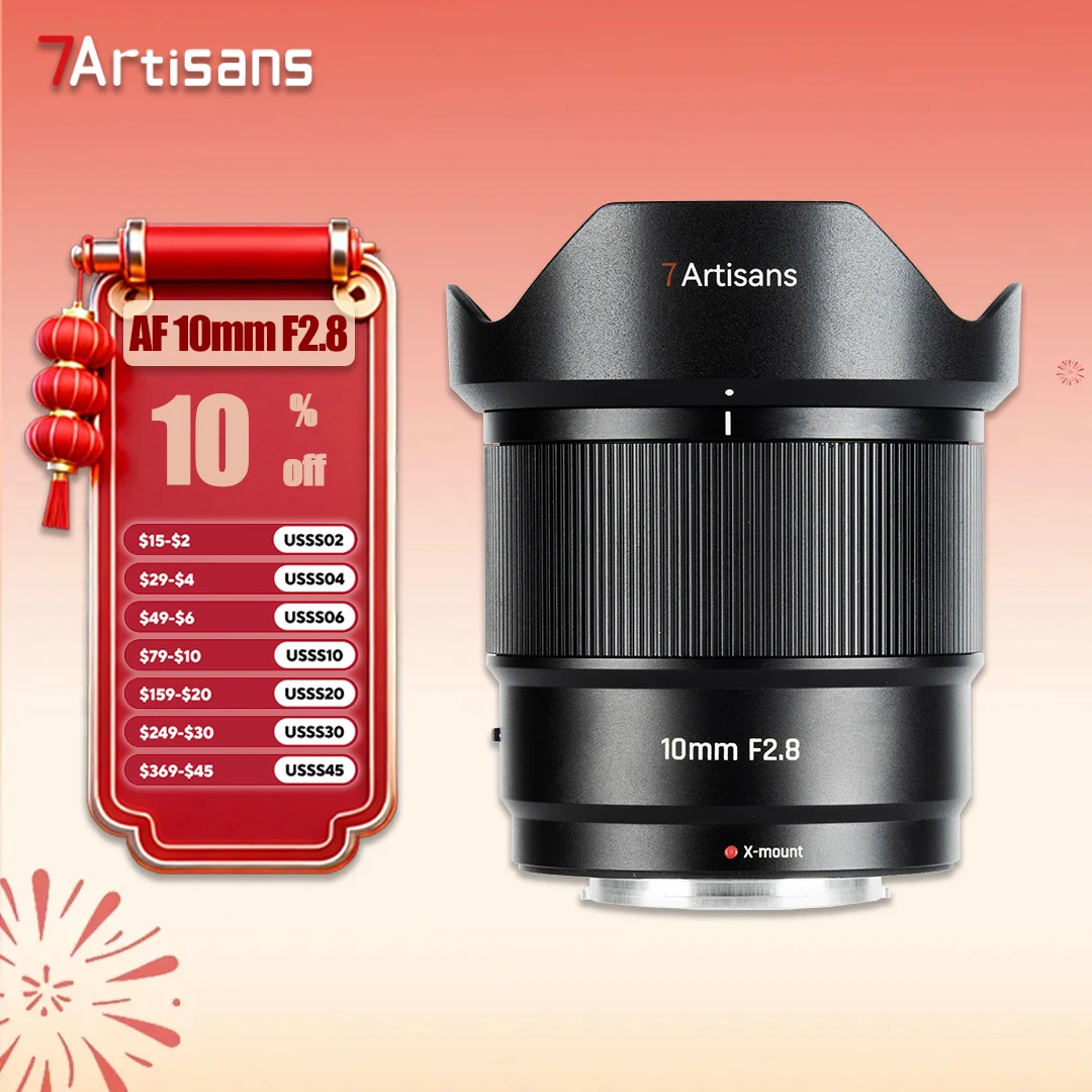 

7artisans AF 10mm F2.8 APS-C Frame Ultra-wide Angle Camera Lens for Humanities Photography with Sony E Fujifilm XF Nikon Z-mount