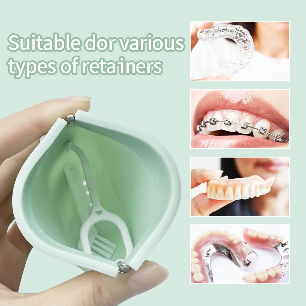 

Silicone Retainer Case Denture Storage Box Invisible Braces Box Mouth Guard Container False Teeth Holder Oral Hygiene Supplies