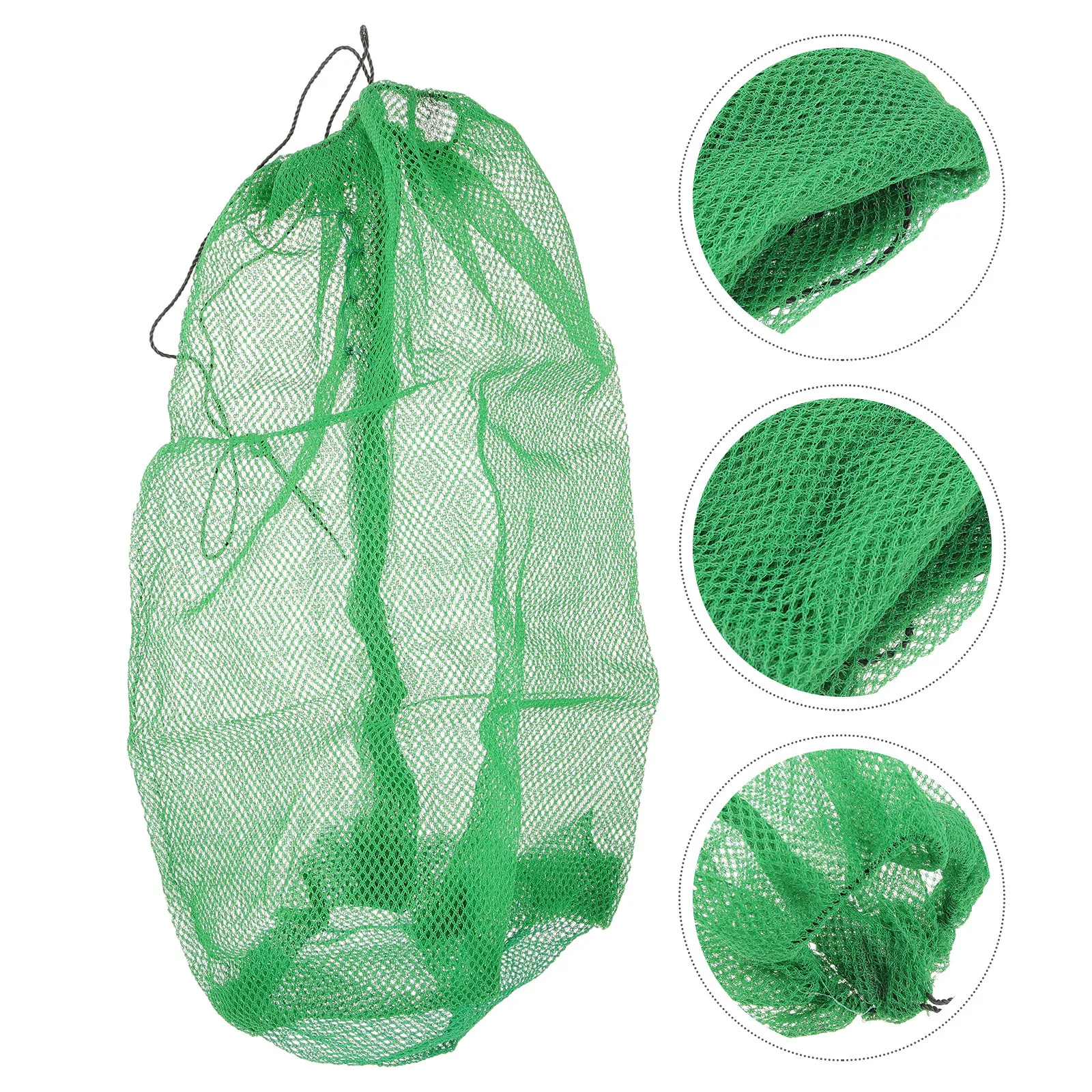 

2Pcs Nylon Fishing Net Bags Portable Lightweight Drawstring Fish Storage Net Durable Wear-Resistant Fishing Catching Supplies