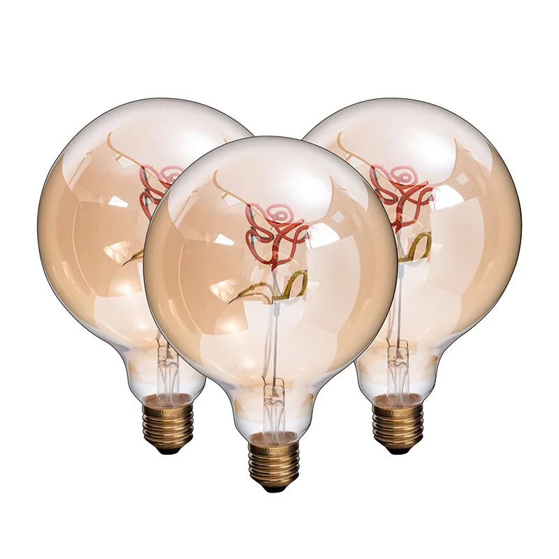 Imagem -01 - Luz Criativa Personalizada Dimmable Lâmpada de Edison Lâmpadas Decorativas Amarelas Quentes Rosa E27 4w 220v 4.2v 5v G125 luz criativa personalizada dimmable lampada de edison lampadas decorativas amarelas quentes rosa e27 4w 220v 42v 5v g125 01