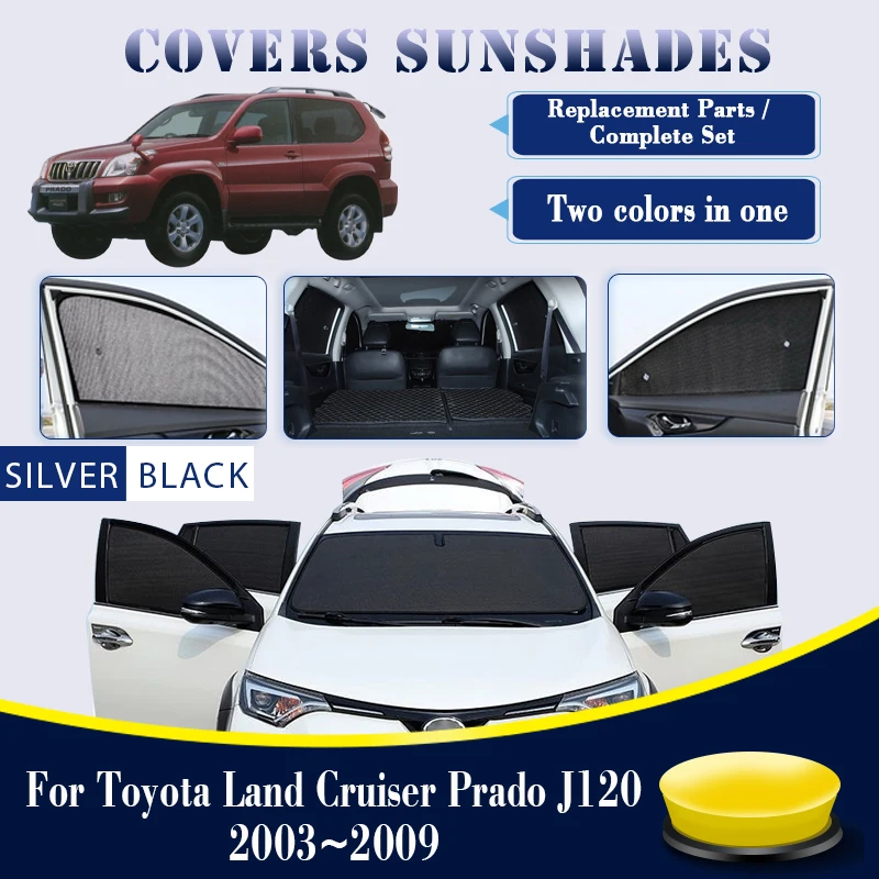 Car Sunshade Cover For Toyota Land Cruiser Prado J120 LC120 FJ120 2003~2009 Sunscreen Window Visor Coverage Pad Auto Accessories