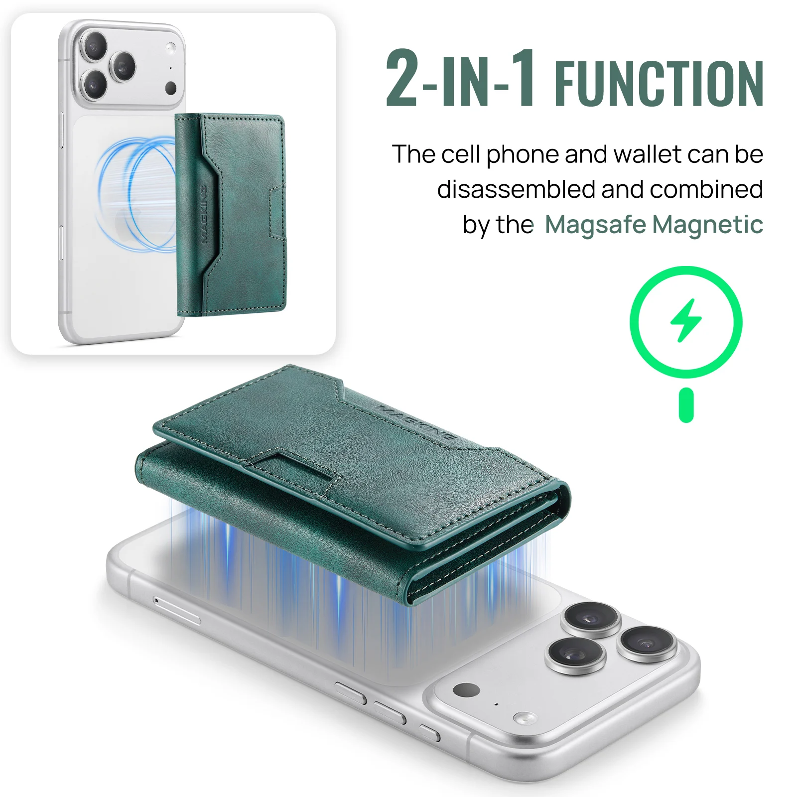 Multi-Slot MagSafe Geldbörse mit RFID-Blockierung und Magnetischem Kartenhalter für Smartphones – Detail 29