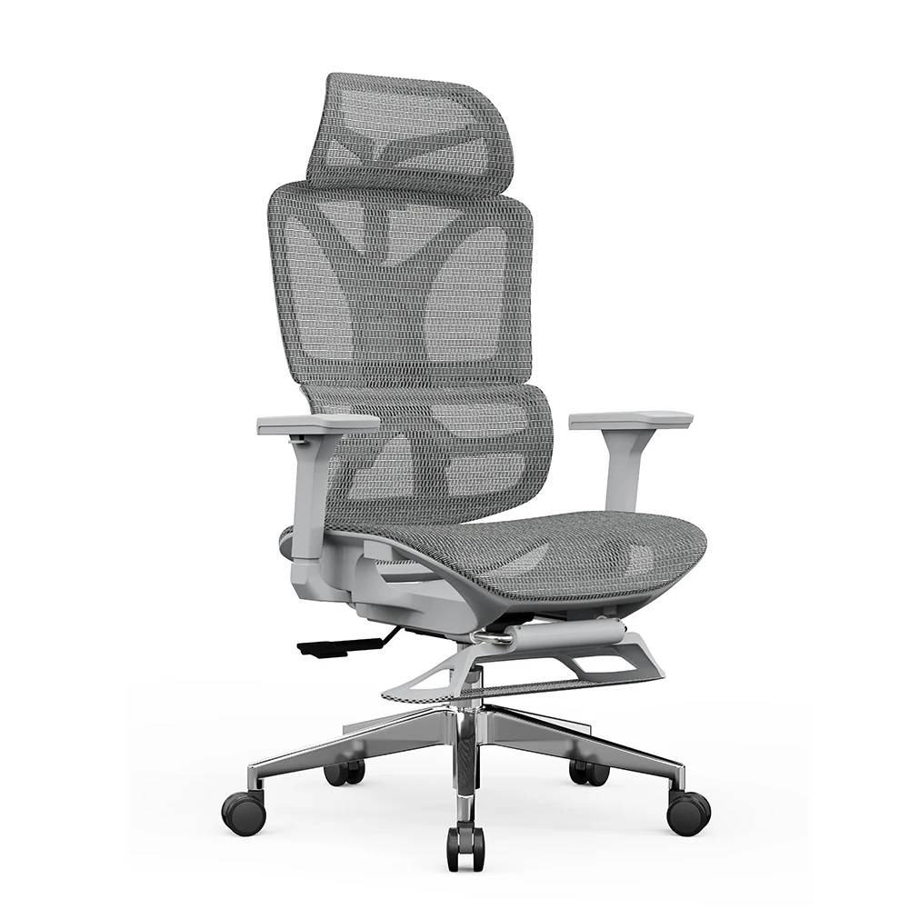 #￥Pro Ergonomic Office Chair with Full Mesh Fabric & Swivel Modern Office Chair Featuring Foldable Footrest Made of DurableNylon