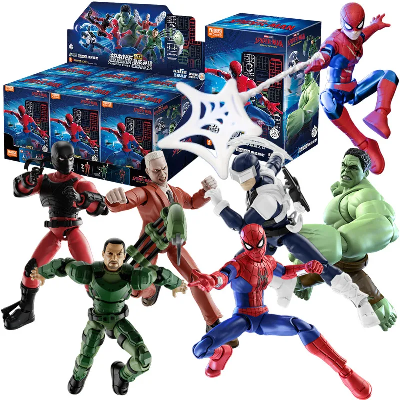 BLOKEES Spider-Man: Nuevo comienzo ‌   Figuras de Acción de Peter Parker, Hulk, Scorpion, Tombstone y Boomerang, Juguetes de Ensamblaje, Regalos de Cumpleaños