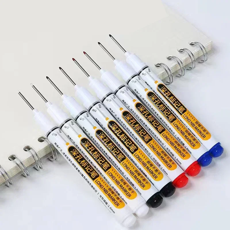 8pcs/set deep hole Long Head Markers Extended Nib 20MM  For Woodworking Metal Multi-functional Ceramic tile marking, hardware