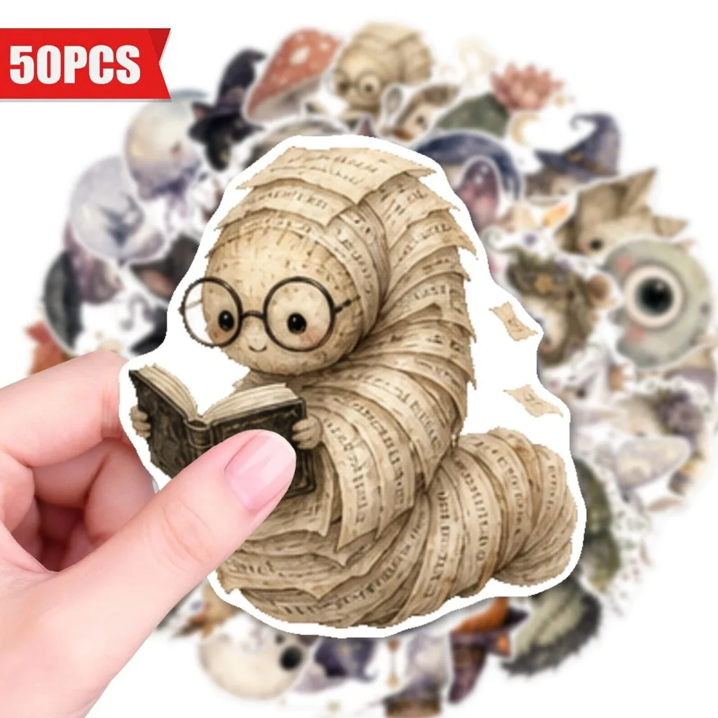 50Pcs Fun Vintage Cute Monster Doodle Stickers, Creative Whimsical Creature Decals for Journaling Laptop and DIY Aesthetic Decor
