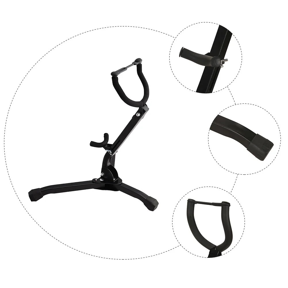 

Rack Saxophone Display Stand Detachable Folding Tripod Holder Portable Black Travel