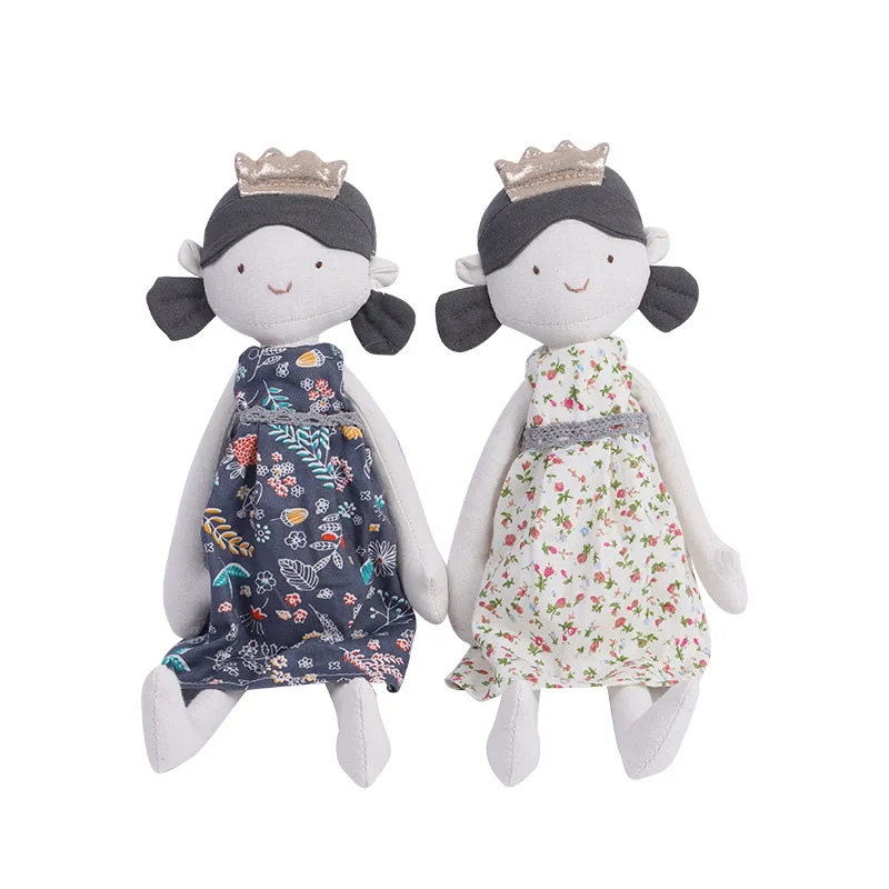 New Design Fabric Stuffed Dolls Wearing Beautiful Floral Dress Soft and Cute for Girl\'s Gift and Playing Mate & Companion