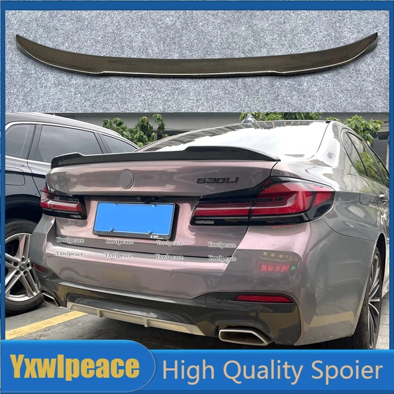 

FOR BMW 5 Series G30 2018 2019 2020 2021 2022 CS Style Real Carbon Fiber Rear Trunk Lip Spoiler Car Accessories