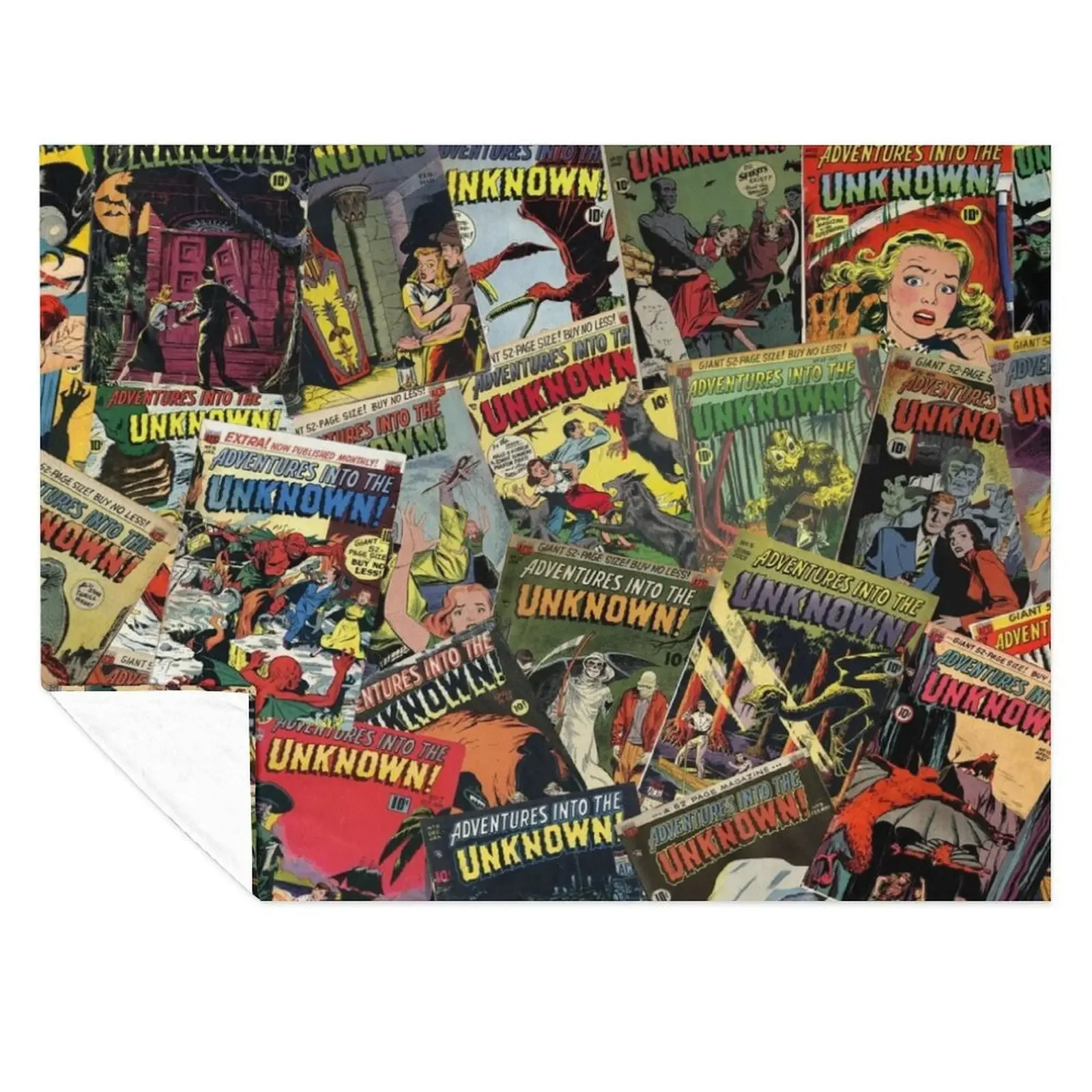 

Adventures into the Unknown - Vintage Comic Books - Halloween Comic For Fans Of Vintage Comic Books Throw Blanket