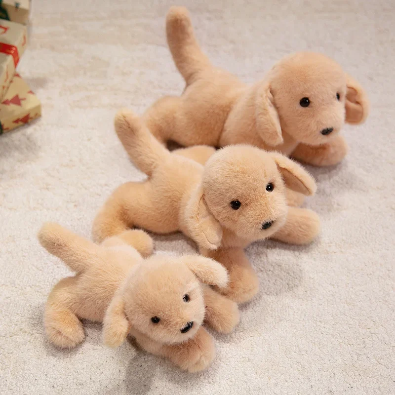 Simulação labrador cão brinquedo de pelúcia recheado realista golden retriever animais filhote de cachorro boneca fofinho travesseiro presente aniversário natal