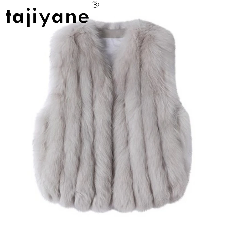 

TAJIYANE 100% Natural Fox Fur Vest Woman Old Money Style Sleeveless Real Fur Coats 2025 High Quality Winter Clothes шуба женская